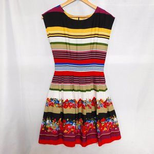 TRISTAN Womens 2 Spring Multicolour Floral Striped sleeveless Cheerful  Dress